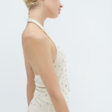 Cookie Embroidered Short Vest Women Two Piece Set