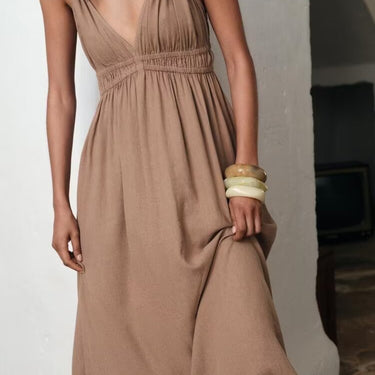 Boho Ball Sleeveless V Neck Dress