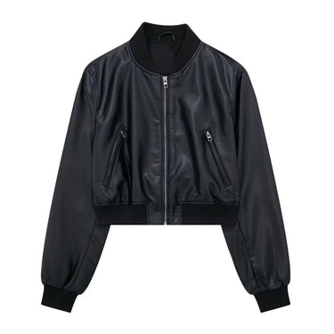 Pilot Faux Leather Bomber Jacket