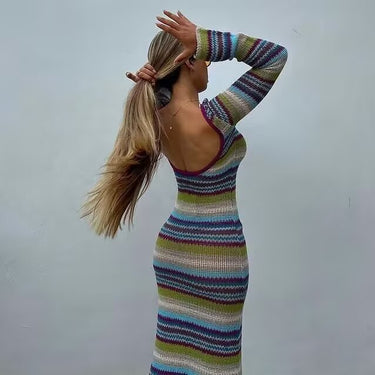 Atlas Striped Maxi Knitted Dress