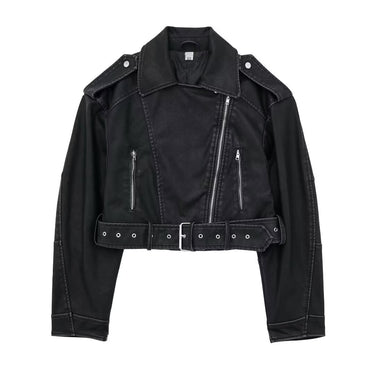 Edward Cropped Collared Leather Jacket