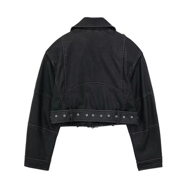 Edward Cropped Collared Leather Jacket