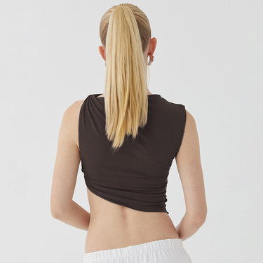 Alissa Sleeveless Cropped Asymmetric Top