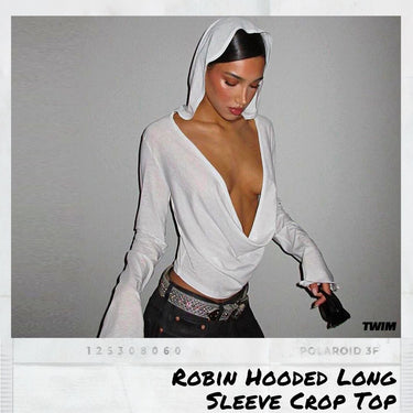 Robin Hooded Long Sleeve Crop Top